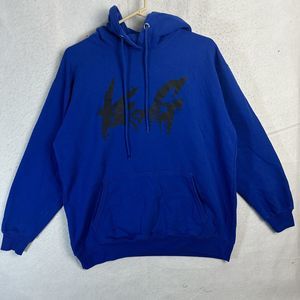 Sun Tees Men's Hoodie size XL Blue Graphic Pullover Drawstring Cotton Pocket